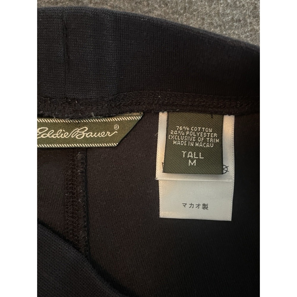 Vintage Eddie Bauer Velour Velvet Wide Leg Lounge Pants Women M Tall Black Y2K - Picture 2 of 5
